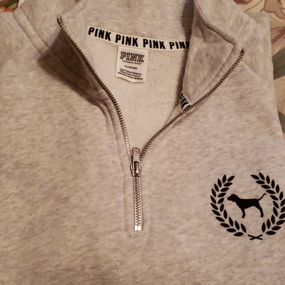 Victoria Secrets Pink 1/4 zip sweatshirt - Picture 3 of 3